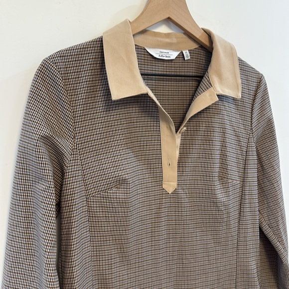 & OTHER STORIES Collared Check Long Sleeve Mini Dress - Picture 7 of 9